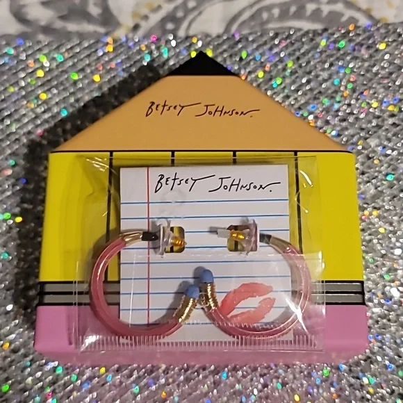 Betsey Johnson Pink Pencil Bracelet and Earring Set - Picture 6 of 6